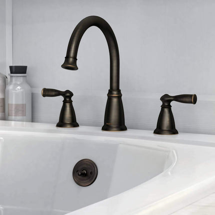 Moen 86924BRB Banbury 2-Handle Deck-Mount Roman Tub Faucet, Bathroom Fixtures in Mediterranean Bronze