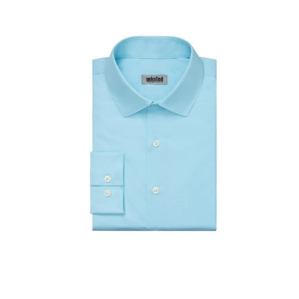 Kenneth Cole Men's Dress Shirt Slim Fit Solid, Aqua, 16"-16.5" Neck 34"-35" Sleeve