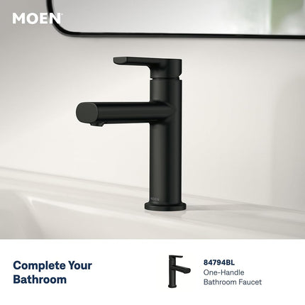 Moen Meena Matte Black Single Handle Modern Shower Faucet with Handshower and Tub Spout for Bathtub (Valve Included), 82618BL