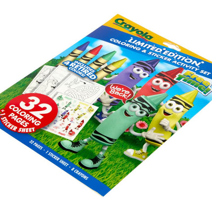 Crayola Retired Colors Coloring & Activity Set, Retired Crayons & Stickers, 32 Pgs, Gift for Kids Ages 3+