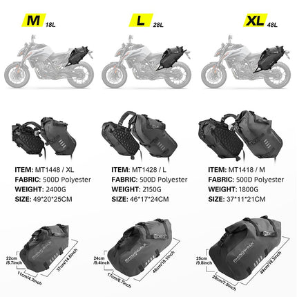 Rhinowalk Motorcycle Saddle Bags Waterproof Anti-Vibration Motor Side Bags Shoulder Bag Motorbike Panniers 28L(14L*2) for Most Adventure and Sport Bike Motorcycle Racks, 1 Pair
