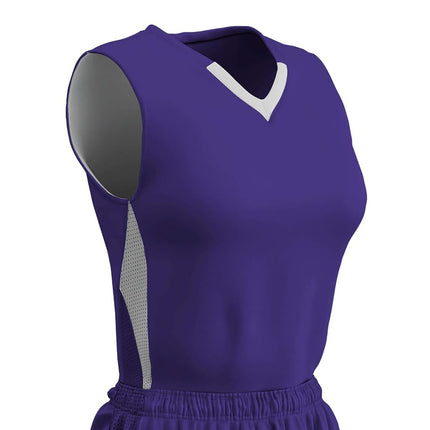 CHAMPRO Post Up Polyester Reversible Basketball Jersey Purple, White