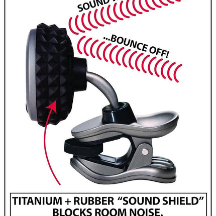 Snark ST-8T Titanium Rechargeable Clip-On Guitar Tuner with Rotating HD Display, Noise Blocking, and USB Charging