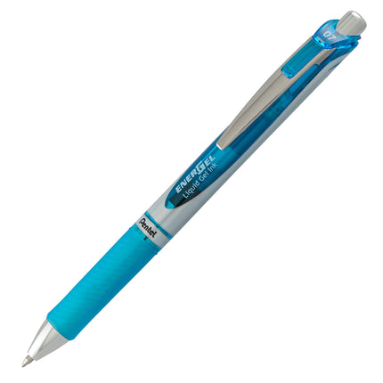 Bolígrafo de Gel Líquido Retráctil EnerGel RTX Trazo Mediano 2/Paq-Azul Cielo