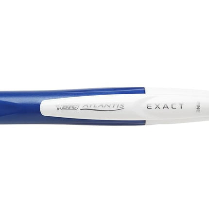 BIC - Atlantis Exact Retractable Ball Pen, Fine Point (0.7 mm), Blue - 3 Pens