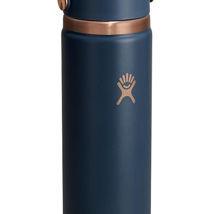 Hydro Flask Wide Flex Straw Cap 24oz Bottle - Stainless Steel, Leakproof Straw, Dishwasher Safe - Insulated, 24 Hours Cold - Wide Mouth, Ice Cube Friendly - Harbor Blue