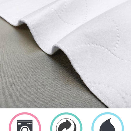 American Baby Company Waterproof Embossed Quilt-Like Multi-Use Flat Protective Mattress Pad cover, White