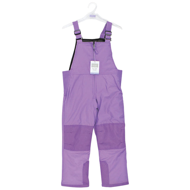Hudson Baby Unisex Snow Bib Overalls, Solid Purple, Large
