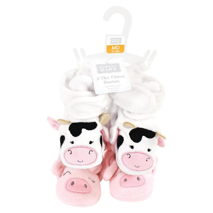 Hudson Baby botines de lana suave para bebé, vaca y cerdo, 2 T (talla de niño)
