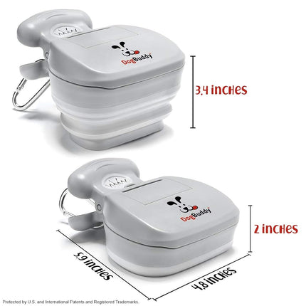Ramasse-crottes portable DogBuddy, Ramasse-déchets canins hygiénique, Nettoyant pour déjections canines robuste avec distributeur de sacs, Clip de laisse et sacs de ramassage inclus