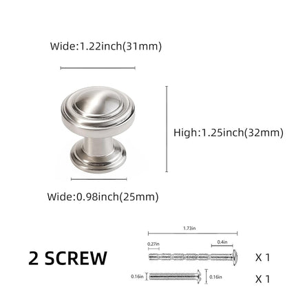 POVEFONK 10 Pack Brushed Satin Nickel Kitchen Cabinet Knobs Solid Drawer Knobs Kitchen Cabinet Hardware Zinc Alloy Handles Drawer Knobs Dresser Handles