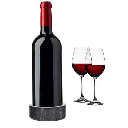 Fox Run 48757 Black Marble Wine Bottle and Glass S