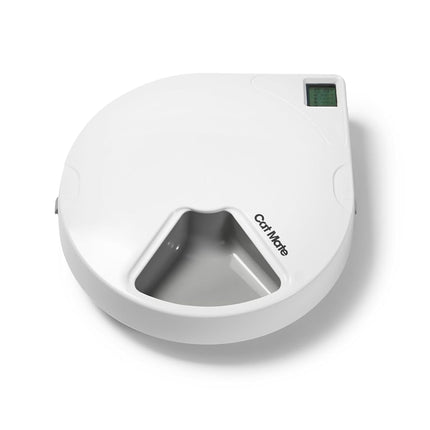 Cat Mate C500 Automatic 5-Bowl Pet Feeder with Digital Timer for Wet and Dry Pet Food, for Cats and Small Dogs, 5 Meals up to 330g Each, with Twin Ice Packs for Food Freshness – White