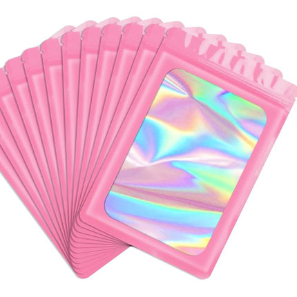 Funfery 100 Pack Resealable Bags Clear Holographic
