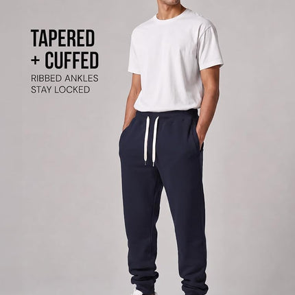 Southpole Men's 1570 Basic Active Fleece Jogger Sweatpants, New Navy a, Medium