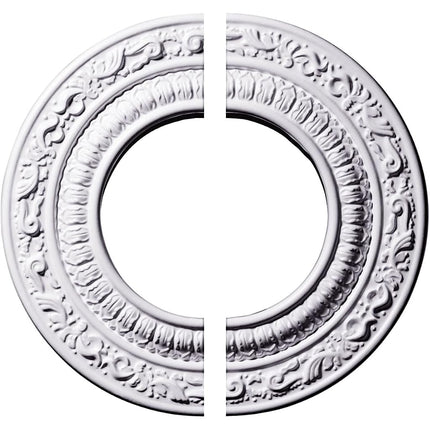 Ekena Millwork CM08AD2 8 OD ID x 1/2" P Andrea Ceiling Medallion, Two Piece (Fits Canopies up to 4 1/8"), White
