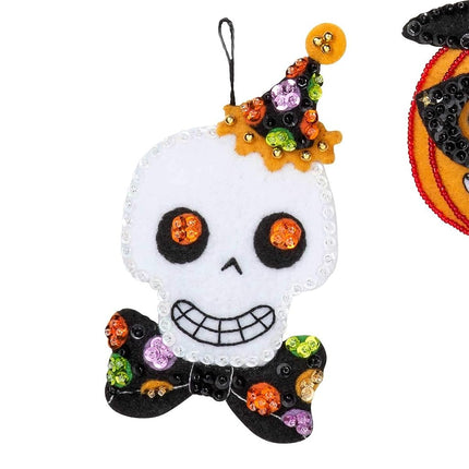 Bucilla 89276E Felt Applique Ornament Kit, Vintage Halloween, Set of 6