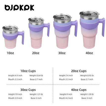 BJPKPK 600 ml Tumbler with Handle & Straw, Insulated Stainless Steel Mug