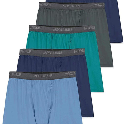 Fruit of the Loom Men's Micro-stretch Boxer Briefs, Regular Leg - Micro Stretch 5 Pack Assorted Colors, XL UK
