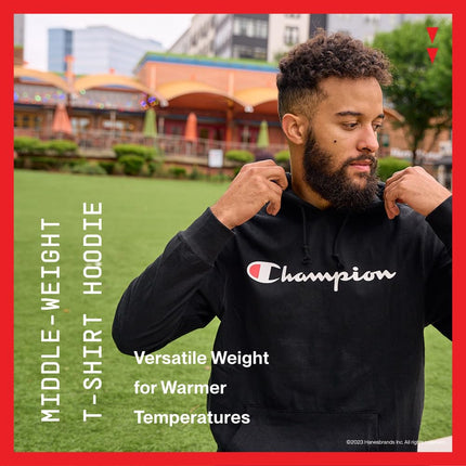 Champion Men's MIDDLEWEIGHT Hoodie Jacket, Black, Medium