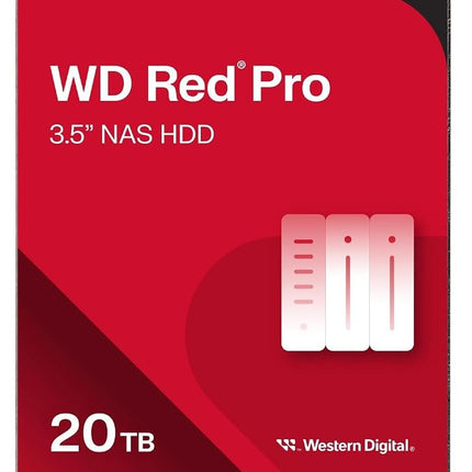 WD Red Pro 20TB NAS 3.5" Internal Hard Drive - 7200 RPM, SATA 6 Gb/s, CMR, 512MB Cache