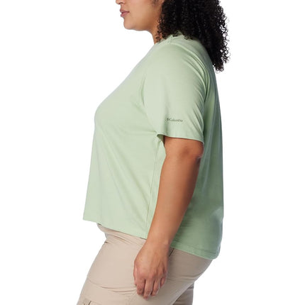 Columbia Women's North Cascades Relaxed Tee, Sage Leaf/Outdoors Club, Small