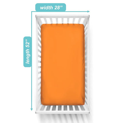 Sábana ajustable de punto de algodón 100 % natural Supreme de American Baby Company para cunas y colchones infantiles estándar, naranja, suave y transpirable, para niños y niñas, naranja quemado, 71x132x23 (paquete de 1)