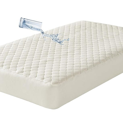 American Baby Company Waterproof Quilted Crib and Toddler Size Fitted Mattress Cover made with Organic Cotton, Natural Color - Vinyl Free