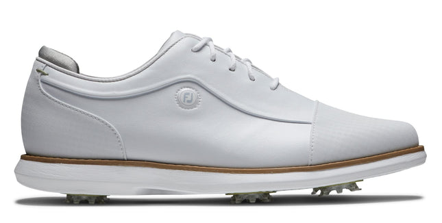 Footjoy Women's Traditions Golf Shoe, White/White Cap Toe, 6 Wide