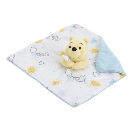 Manta de seguridad de peluche de nube y sol de Disney Winnie the Pooh, color blanco, amarillo y aguamarina