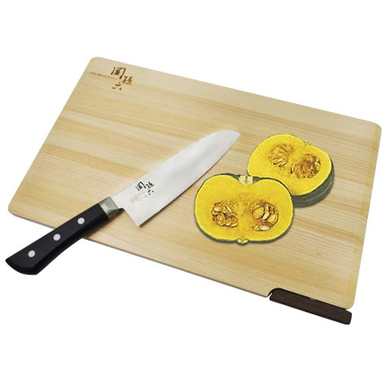 Kai KAI AP5226 Cutting Board Seki Magoroku Cypress L 15.4 x 9.4 inches (390 x 240 mm) with Stand Made in Japan Dishwasher Safe