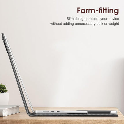 FINTIE Sleeve Case Compatible with Macbook Air 15 inch (2024/2023) M3/M2 Chip, Premium PU Leather Protective Folio Book Cover for Macbook Air 15.3" Model A3114 A2941,Black