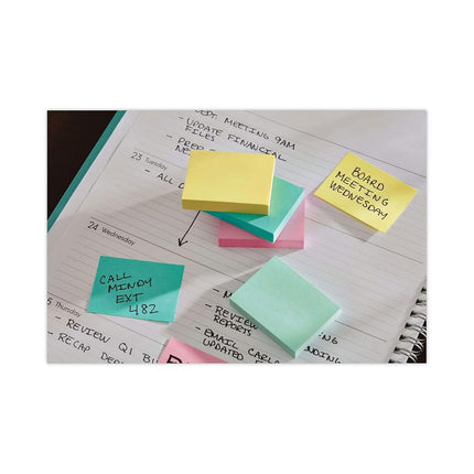 Post-it Greener Notes 653RPA Recycled Note Pads, 1 1/2 x 2, Assorted Helsinki Colors, 100-Sheet (Pack of 12)