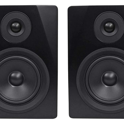 Rockville APM5B Par de altavoces de monitoreo de estudio USB activos/autoamplificados de 2 vías y 250 W de 5.25", negro