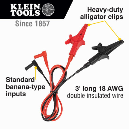 Klein Tools Test cable with alligator clip, 90 cm long
