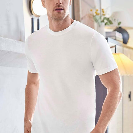 Jockey T-shirts classiques à col rond blancs pour homme – Lot de 6, Diamond White, S