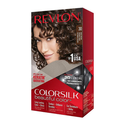 Revlon ColorSilk Hair Color, 30 Dark Brown 1 ea (P