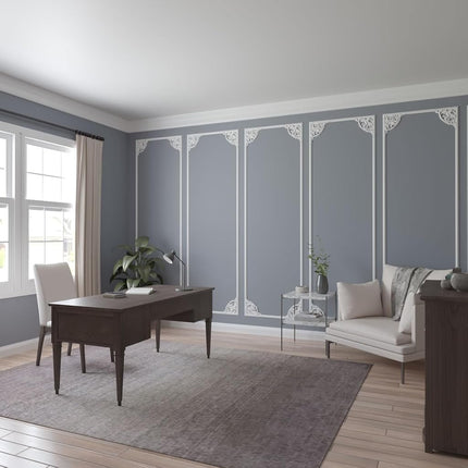 Ekena Millwork PML11X11KP W x 11" H x 1" P Kepler Panel Moulding Corner, Primed