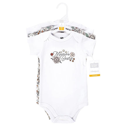 Hudson Baby Lot de bodies en coton unisexe pour bébé Motif « Mamas Bestie Flower » 0-3 mois