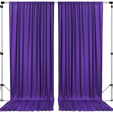 AK TRADING CO. 10 feet x 10 feet Purple IFR Polyester Backdrop Drapes Curtains Panels with Rod Pockets - Wedding Ceremony Party Home Window Decorations