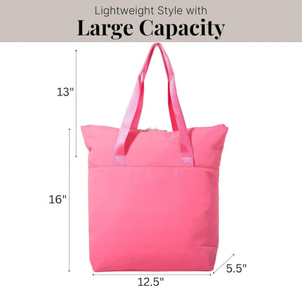 Bolsa tote Swift de Baggallini para mujer - Bolso de mano ligero de nailon de 12x16 con cremallera y funda para equipaje, color B-lite Bloom Pink, talla única