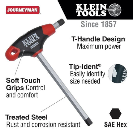KLEIN TOOLS JTH9E17 1/2-Inch Hex Key with Journeyman T-Handle, 9-Inch