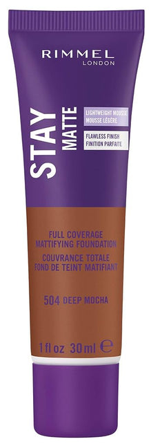 Stay Matte Lightweight Foundation - 504 Deep Mocha by Rimmel London for Women - 1 oz Foundation
