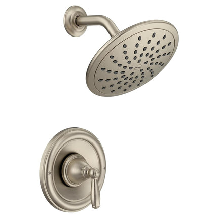 Kit de finition Moen T2252EPBN, système de douche seulement Brantford avec pomme de douche pluie sans valve, nickel brossé