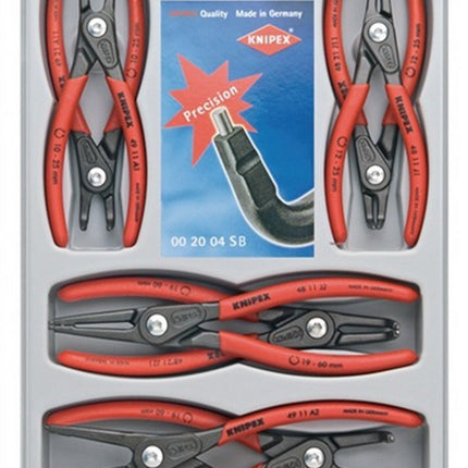 Knipex 00 20 04 SB 8-Piece Precision Circlip Snap-Ring Pliers Set