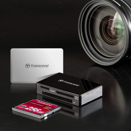Transcend RDF8 USB 3.1 Gen 1 (USB 5Gbps) SD & microSD & CompactFlash Card Reader, with Micro USB to USB Type A Cable, TS-RDF8K2