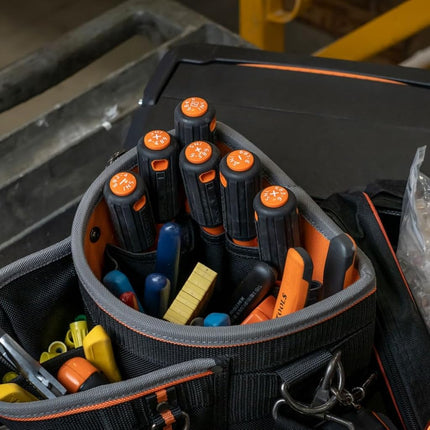 Klein Tools 85077INSR Insulated Screwdriver Set with Magnetizer, Made in USA, 1000V Electrical Screwdrivers, Phillips, Slotted, Square, 7-Piece