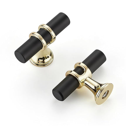25 Pack Gold and Black Cabinet Knobs 2 Inch Drawer