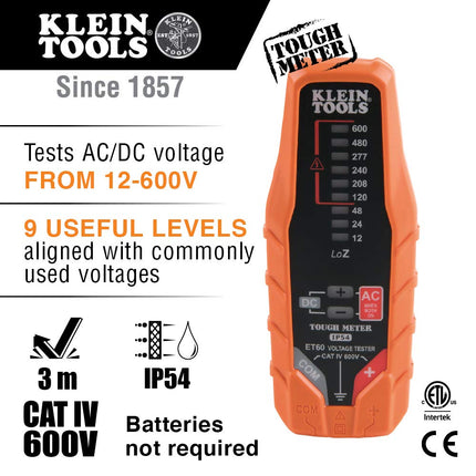 Klein Tools ET200 Electronic Voltage/Continuity Tester, ET60
