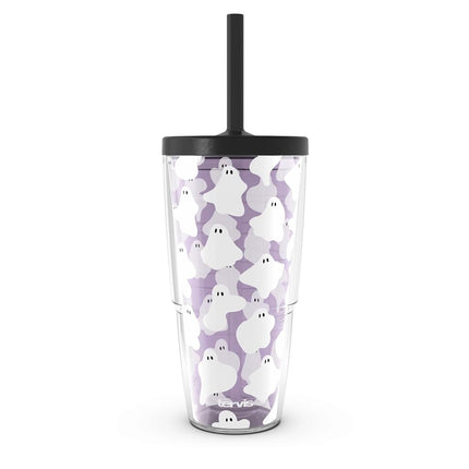 Tervis Ghostly Gathering Made in USA Double Walled Insulated Tumbler Travel Cup Keeps Drinks Cold & Hot, 24oz with Straw Lid, Classic